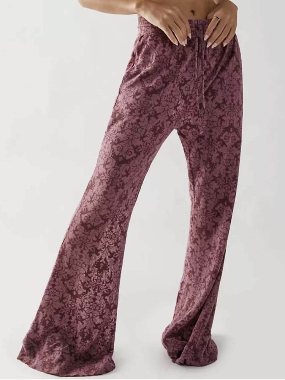 Free People Intimately You and I Wide Acai Berry Leg Lounge Pants